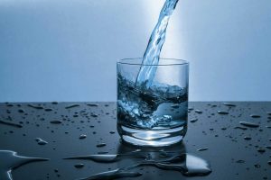 A glass of clean drinking water.